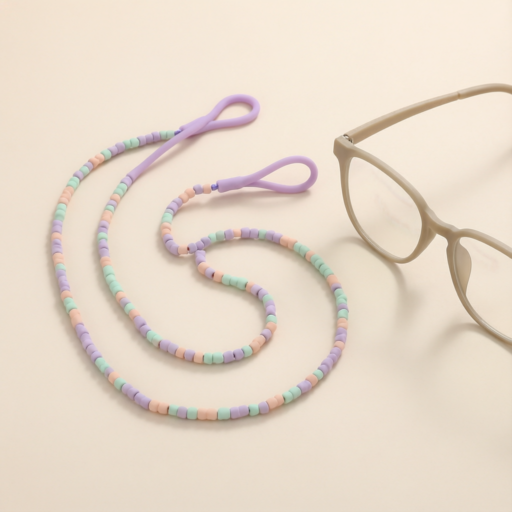 Eyeglasses Chain Pastel Bead Cream
